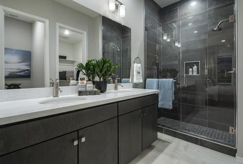 Master bathroom with dual sinks at Catalan Plan at Verrado by Toll Brothers Arizona