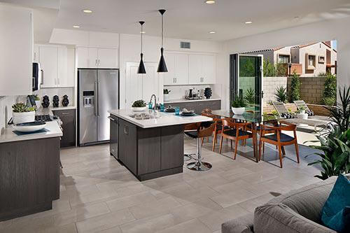 kitchen in the Plan Three at The QUE by Woodbridge Pacific Group