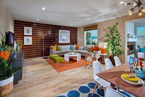 wood plank paneling in family room by Chameleon Design
