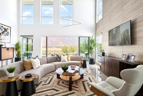 living room at Flair at Miralon Plan 4 in Palm Springs, California