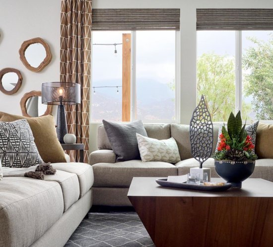 living room at Rancho Palma Plan 6 in San Bernardino, California
