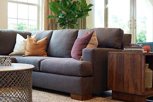 gray sofa in living room